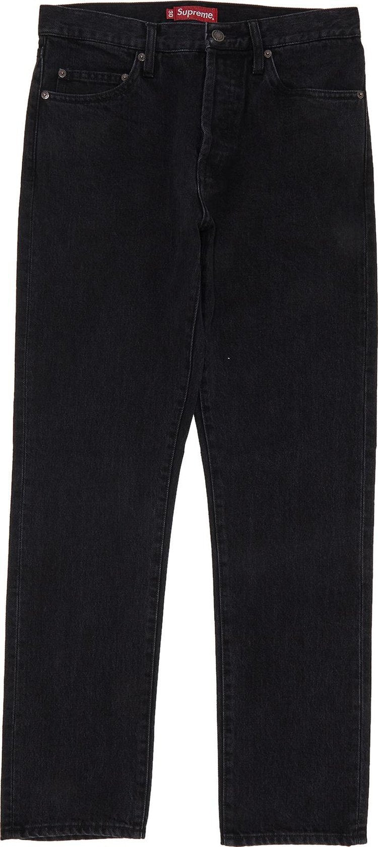 بنطلون جينز Supreme Stone Washed Slim Jeans "Washed Black"، أسود