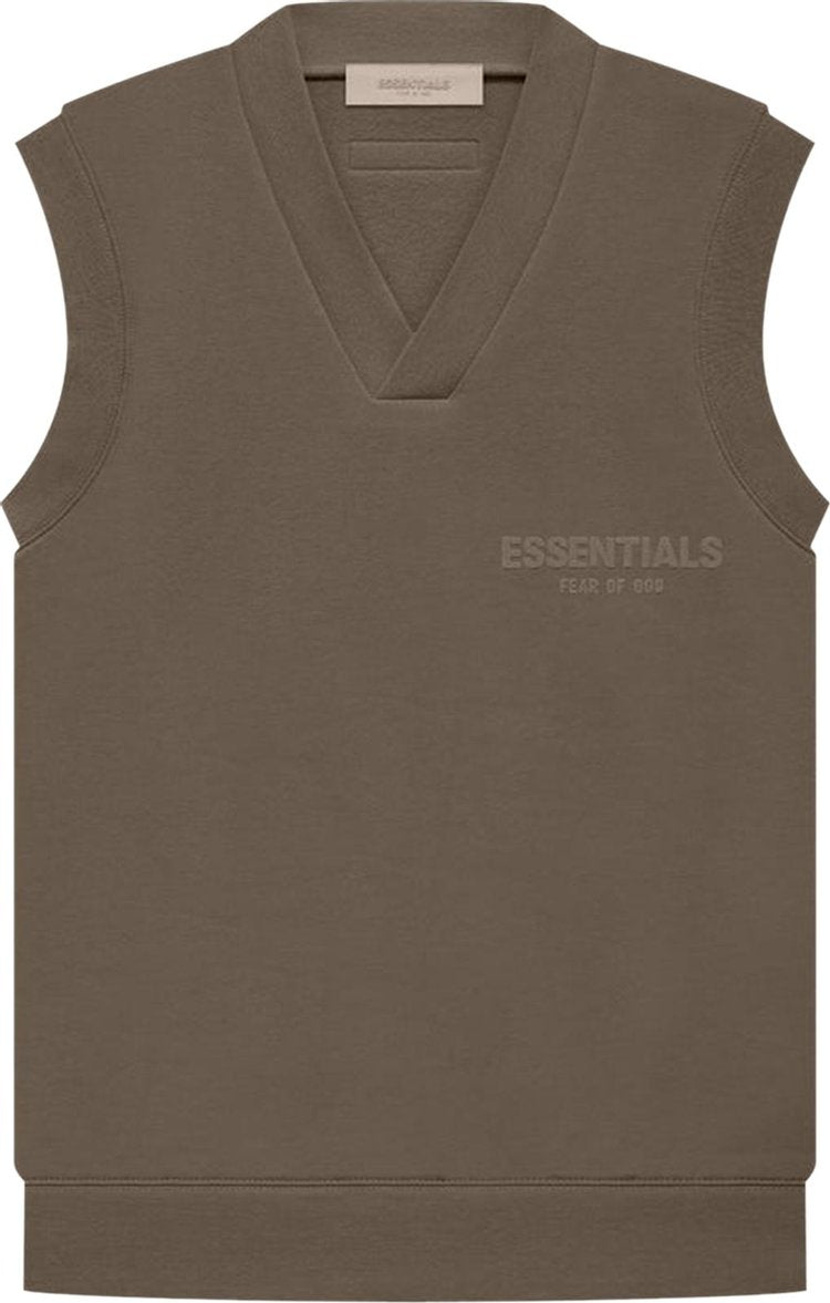 Fear of God Essentials V Neck Vest 'Wood', brown