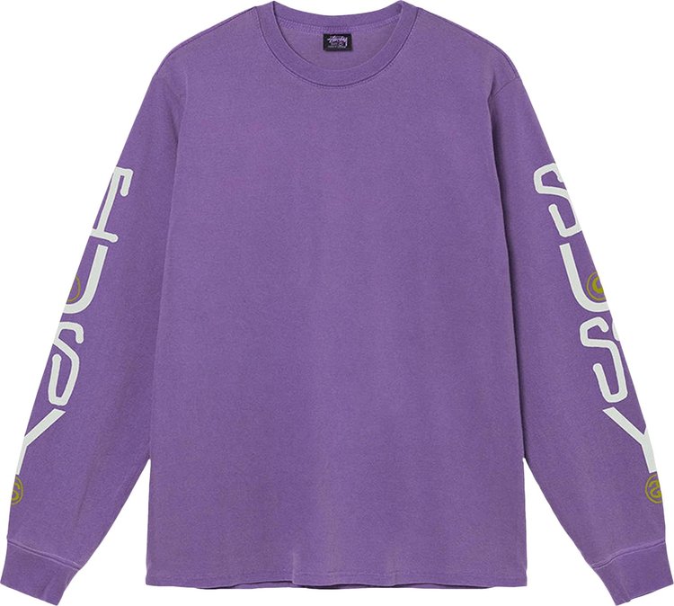 Stussy Classic Stack Pigment Dyed Long-Sleeve Tee 'Purple', purple