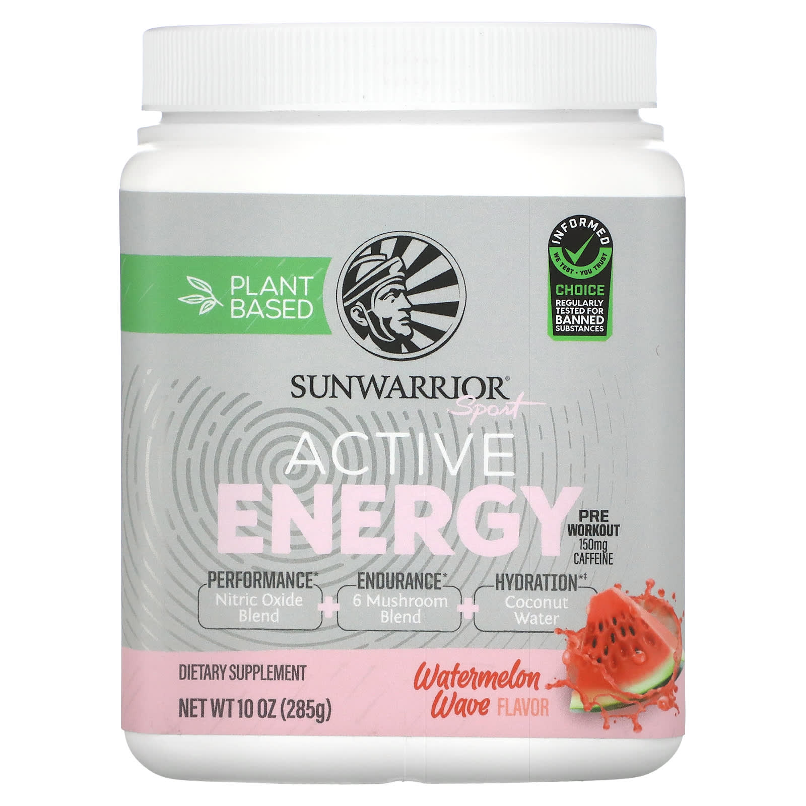 مكمل غذائي Sunwarrior Pre-Workout، بنكهة البطيخ، 285 جم