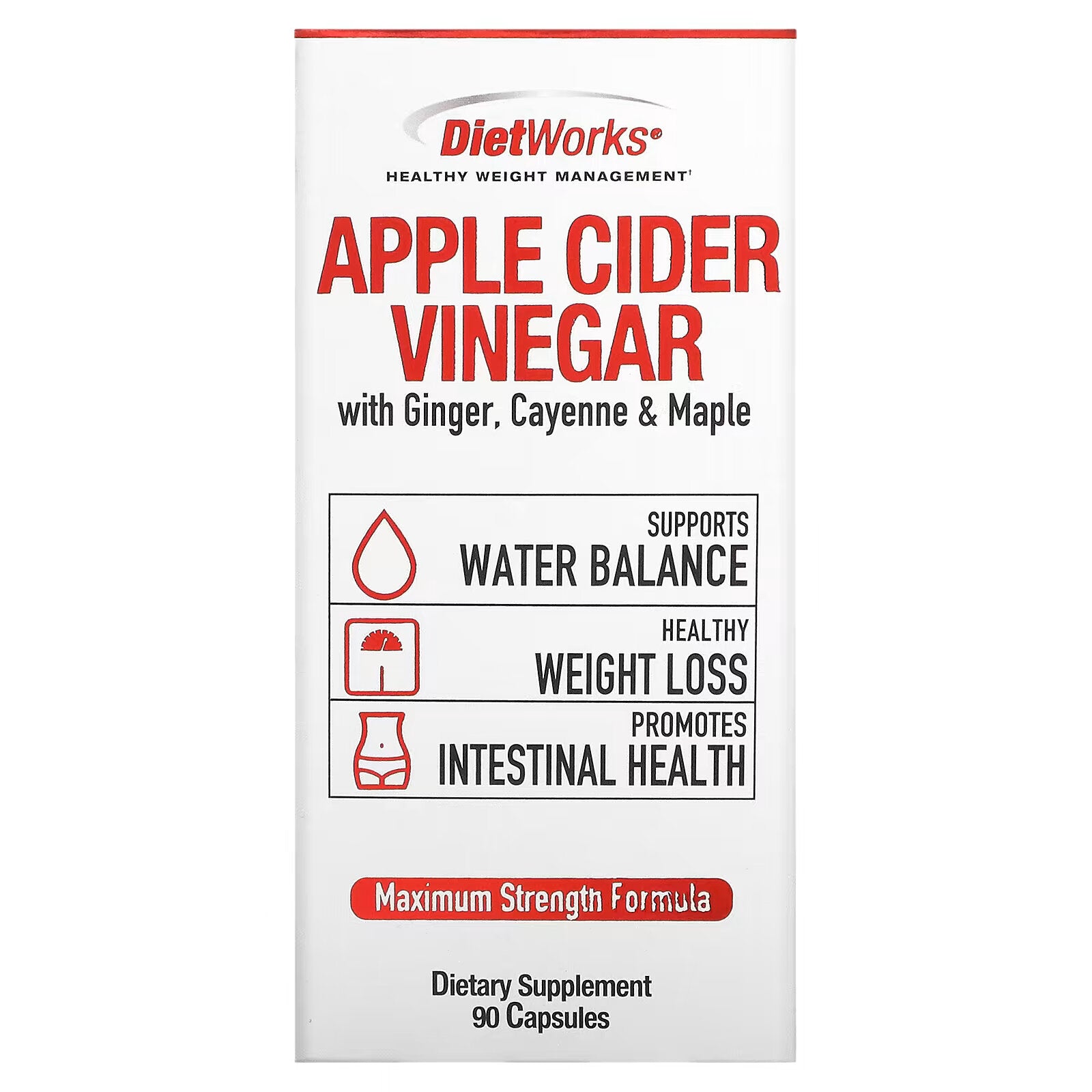 DietWorks, Apple Cider Vinegar, 90 Capsules