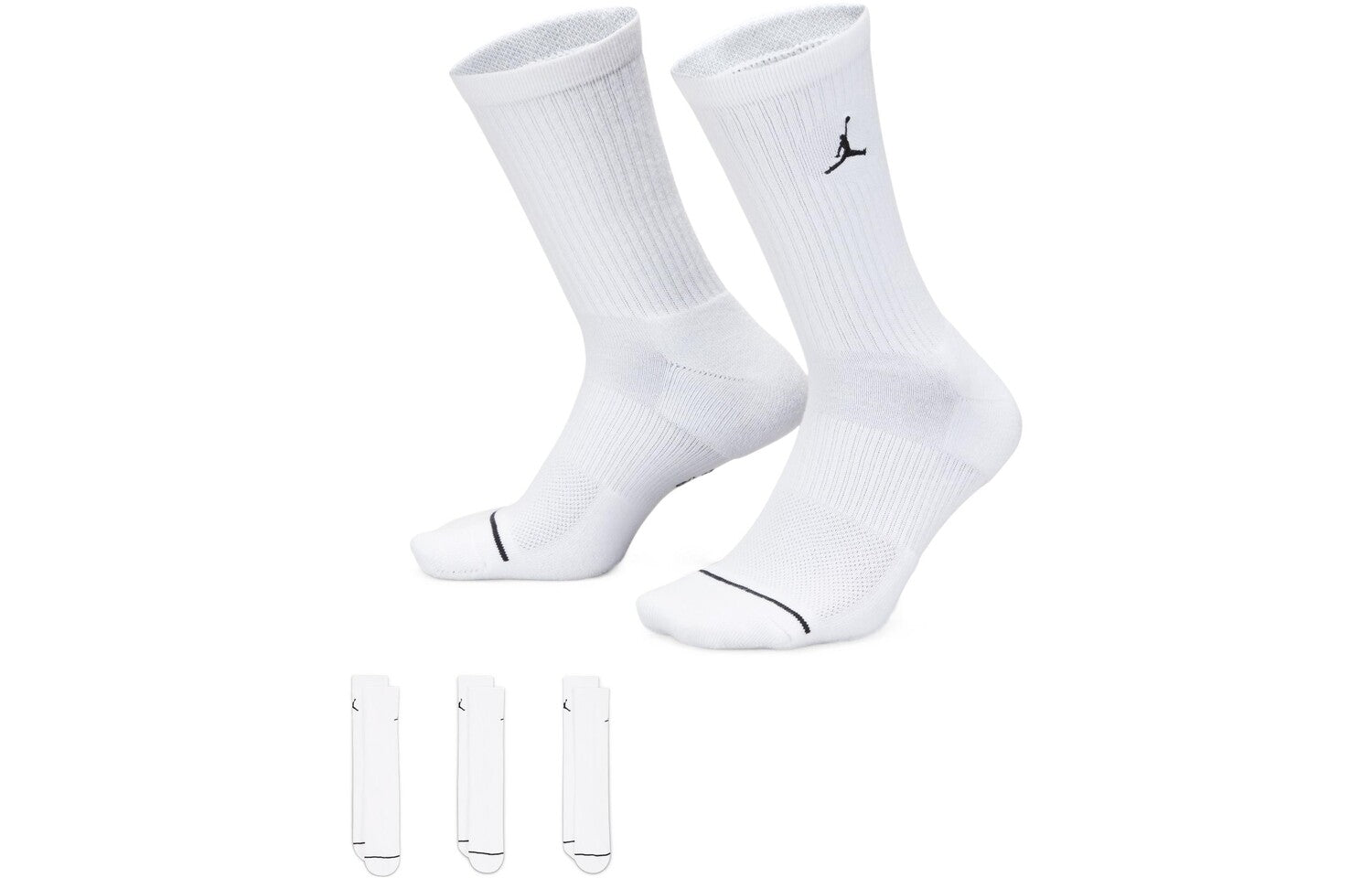 Jordan Men's Mid-Calf Socks, White (3 Pack)