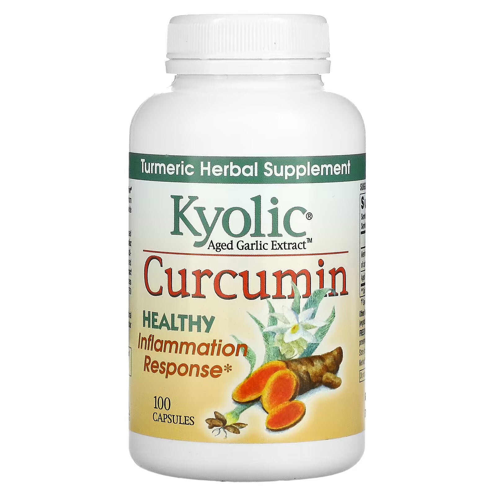 Kyolic, Aged Garlic Extract, Aged Garlic Extract with Curcumin, 100 Capsules