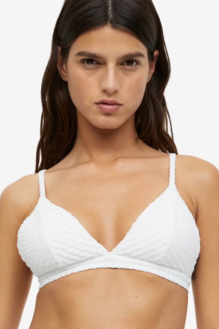 H&M soft triangle bikini top, white