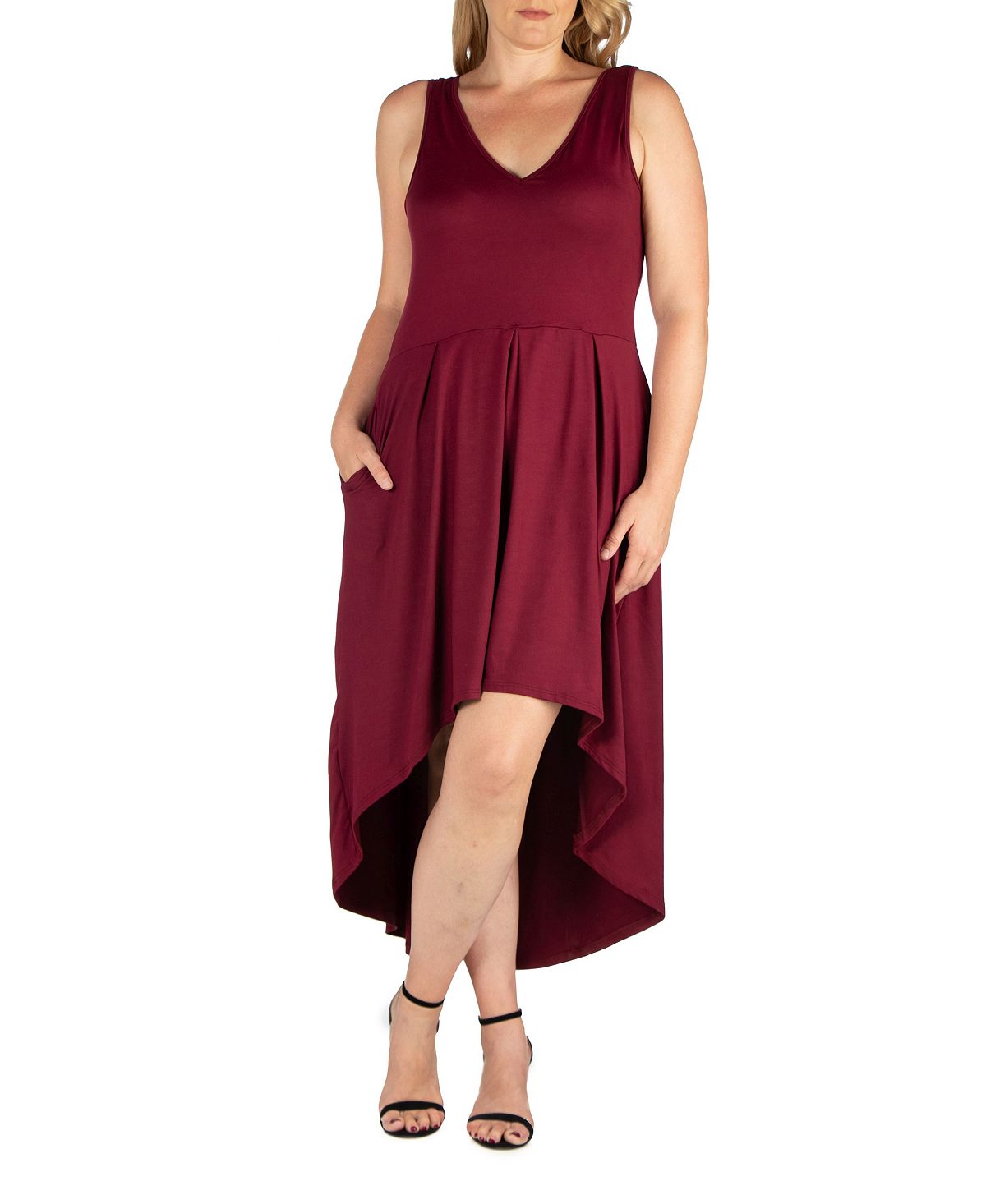 Women's plus size evening dress with high hem 24seven Comfort Apparel