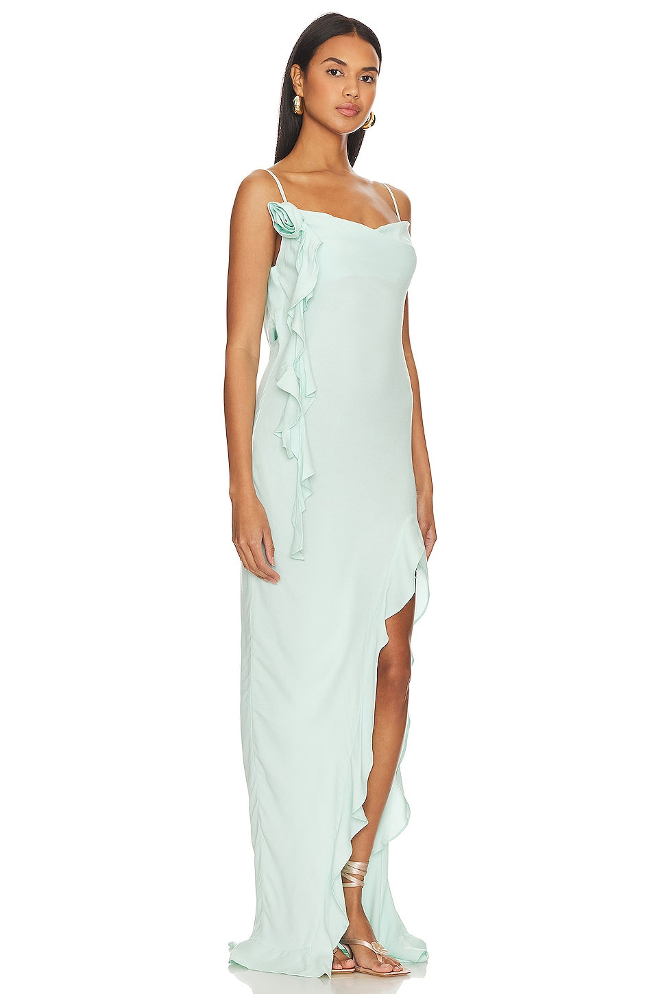 AFRM X Revolve Rizzo Maxi Dress in Ice Blue