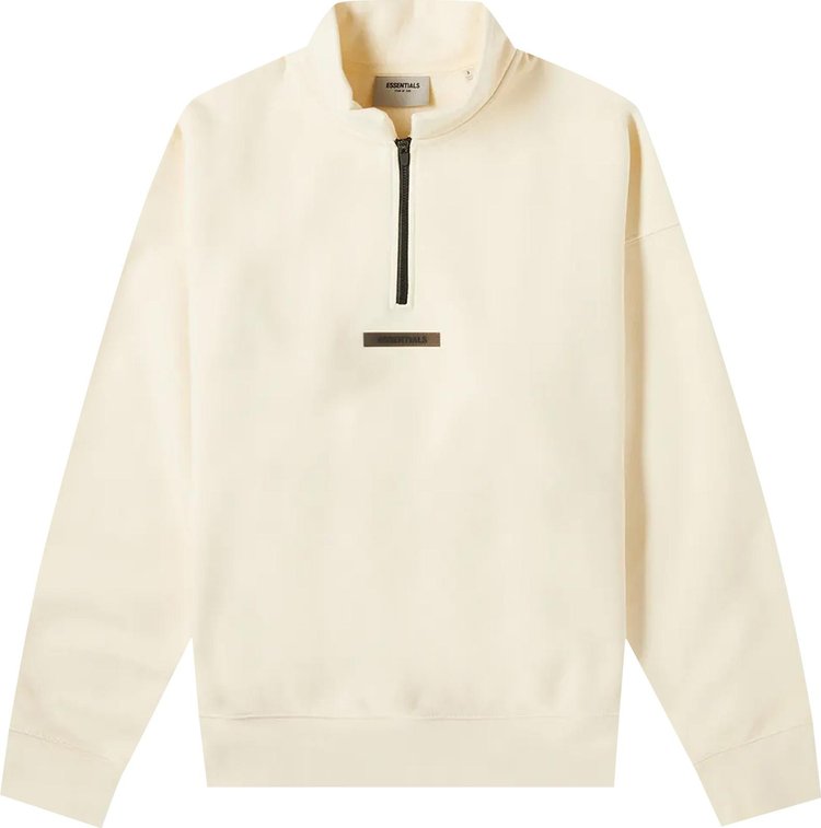 Fear of God Essentials Mockneck Half Zip 'Buttercream' Sweatshirt, cream