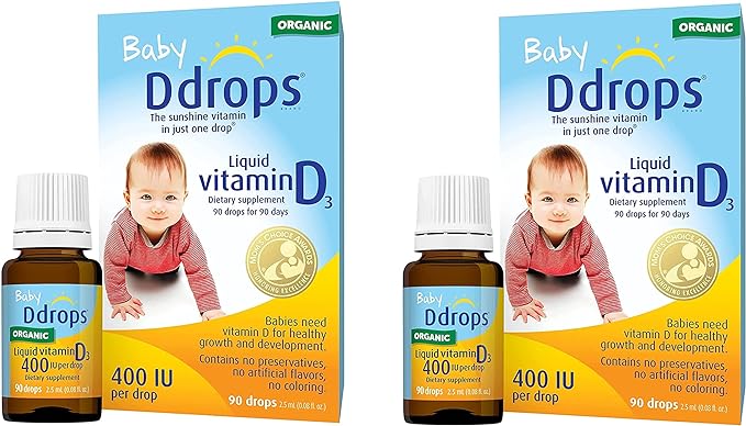 Ddrops Organic Baby 400 IU, Vitamin D Liquid for Babies, 90 drops