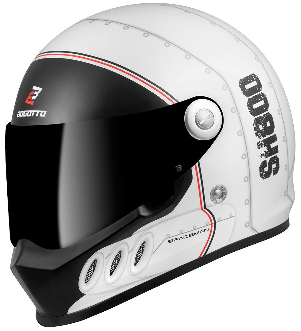 Bogotto SH-800 Spaceman helmet with logo, white/black