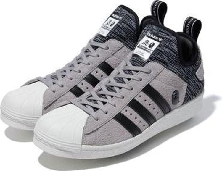 Adidas A Bathing Ape x Neighborhood x Superstar Boost 'Grey Black' Sneakers, Gray