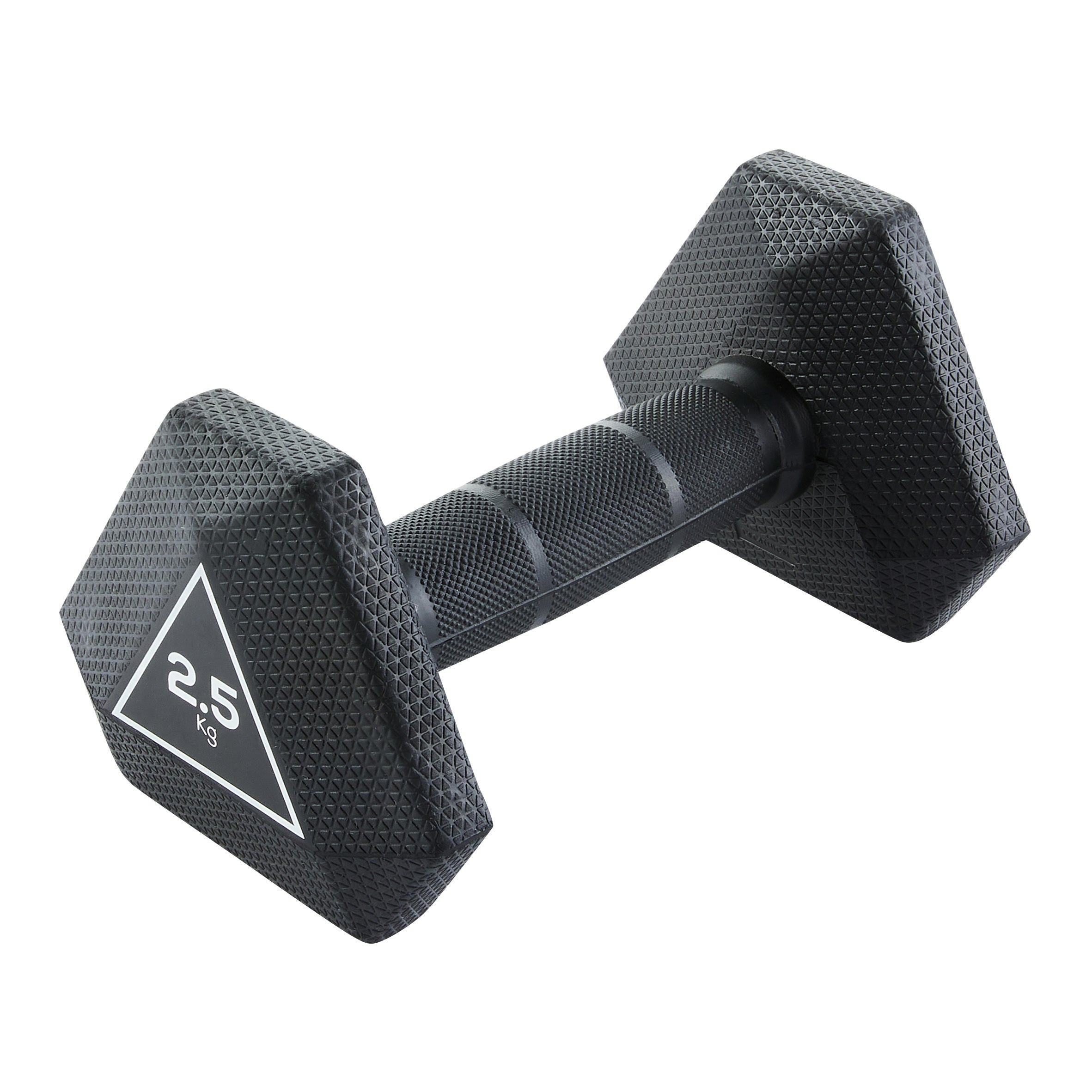 Dumbbell Hex Dumbbell 17.5 kg with rubber handle MATCHU SPORTS, black