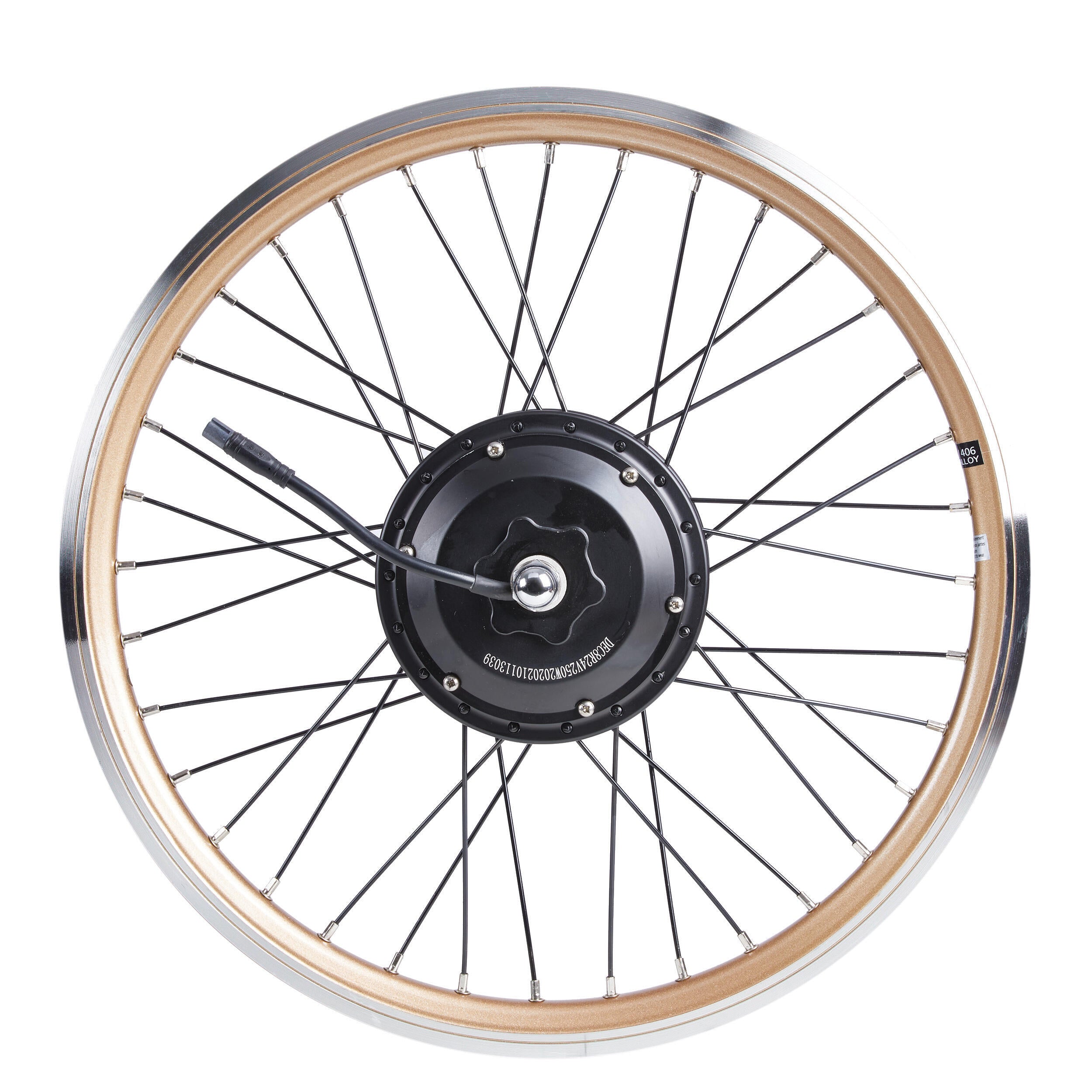 Rear wheel for folding electric bike 20 inches engine Hoptown 500 gold OXYLANE, gold