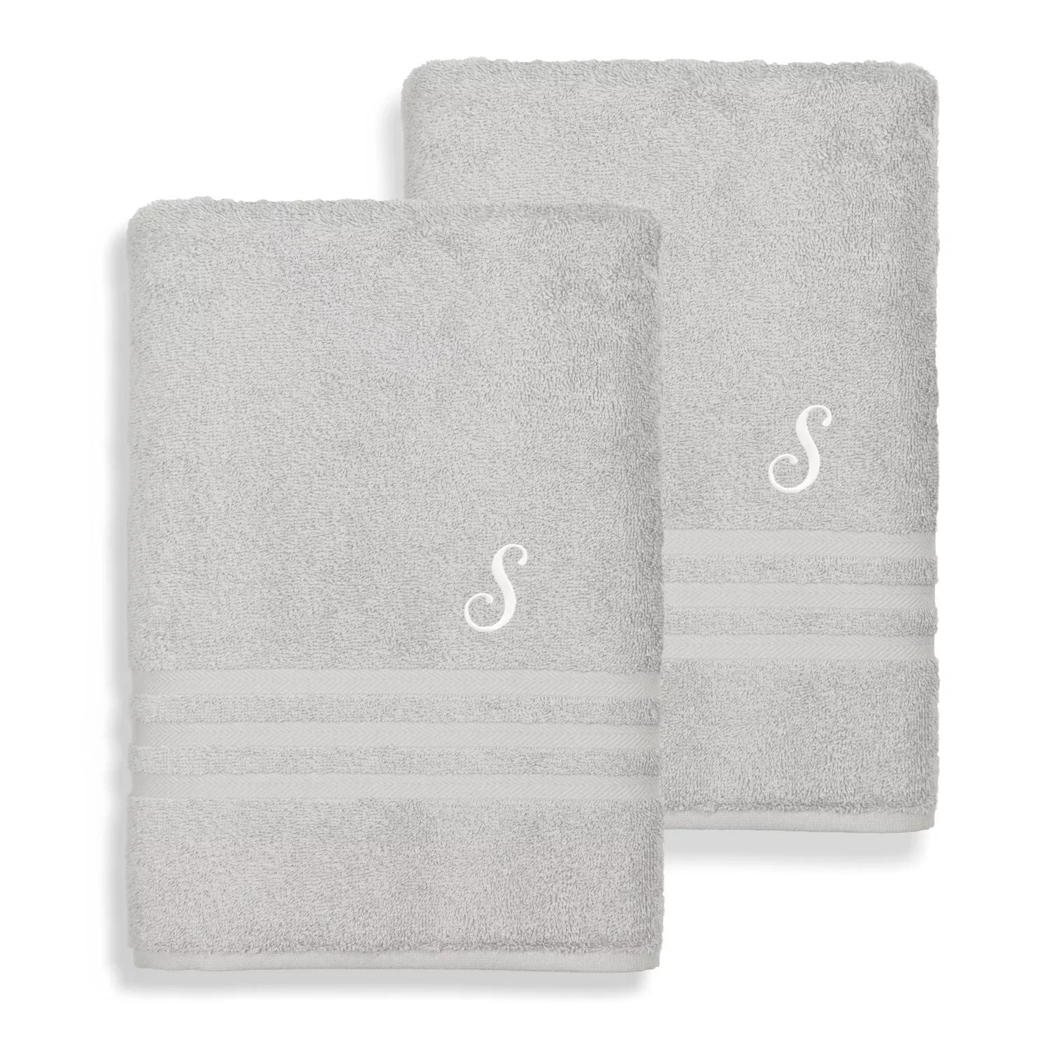 Linum Home Textiles Turkish Cotton Denzi Set of 2 Customized Bath Sheets