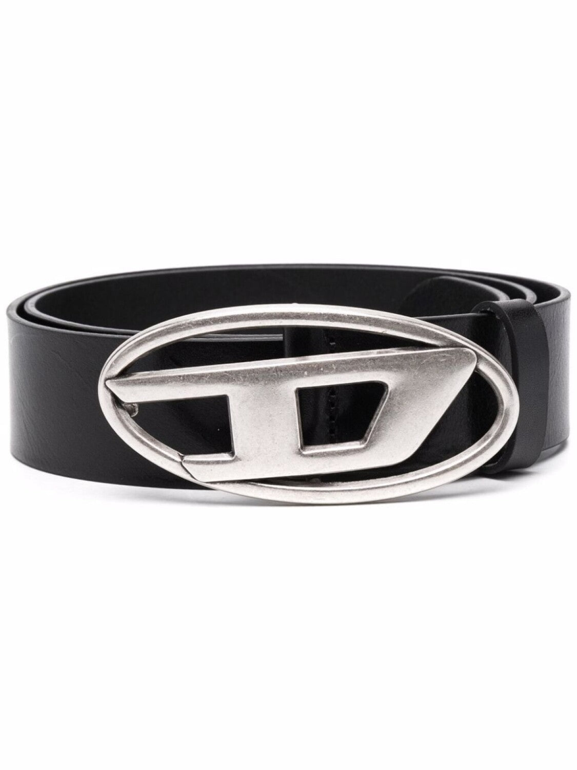 Diesel Belt 1DR with Logo Buckle, Black