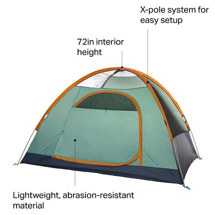 Tallboy 6 Tent: 6 Person, 3 Season Kelty, Malachite/Golden Oak