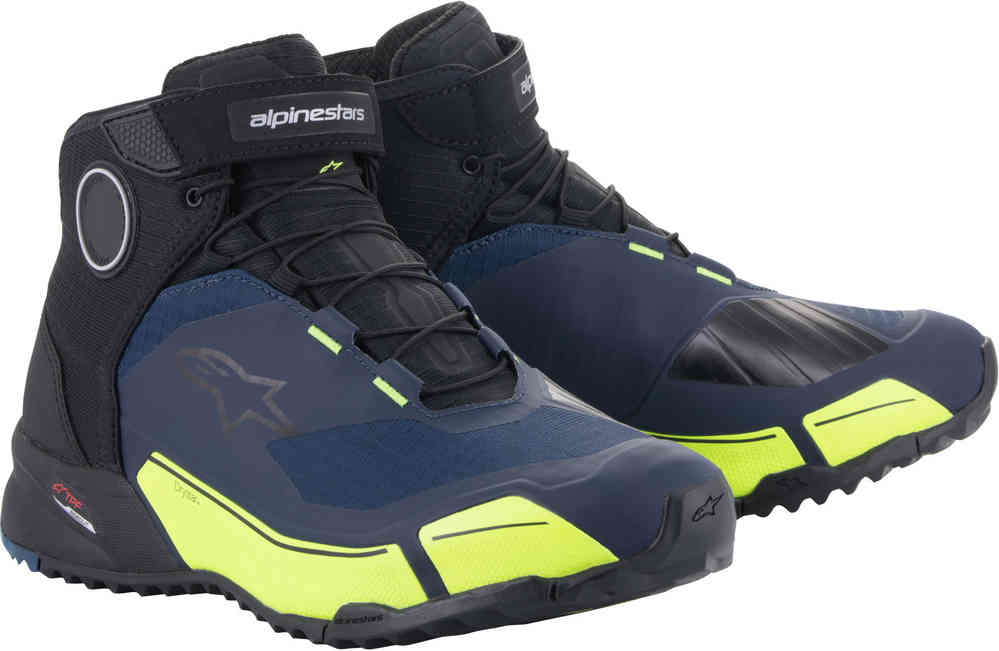 حذاء CR-X Drystar Alpinestars للدراجات النارية، أسود/أزرق/أصفر