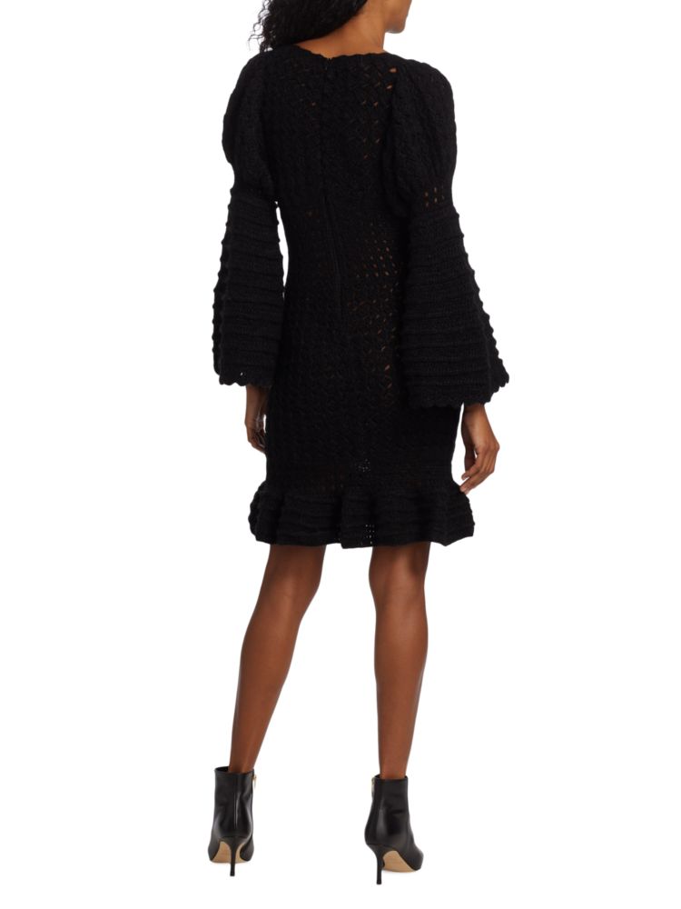 Rebirth Frederick Anderson Crochet Bubble Dress, Black