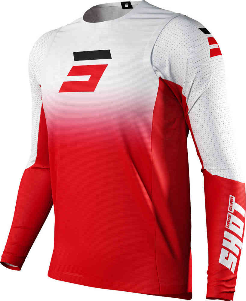 Aerolite Gradient Shot Motocross Jersey, Red/White/Black