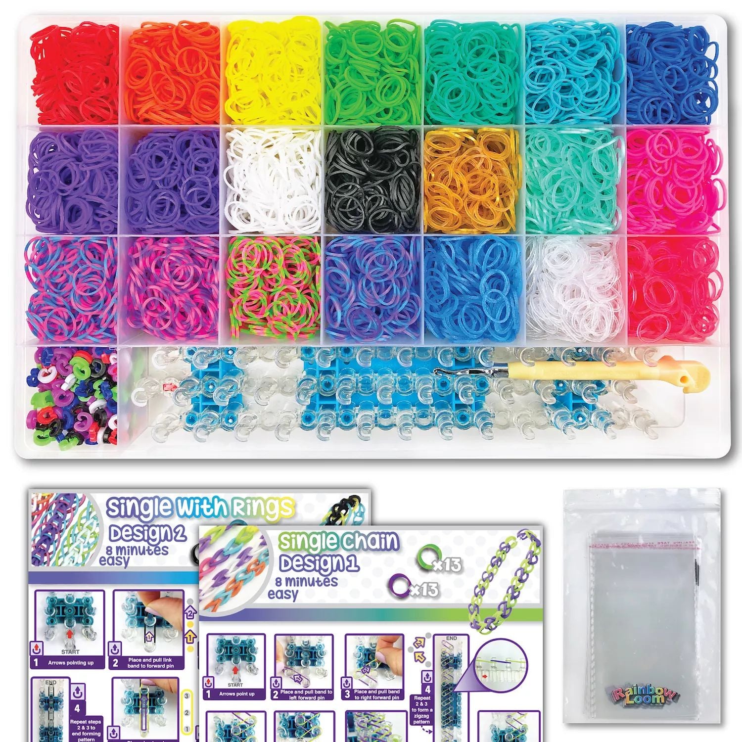 Kit for making Rainbow Loom bracelets MEGA Combo Rainbow Loom