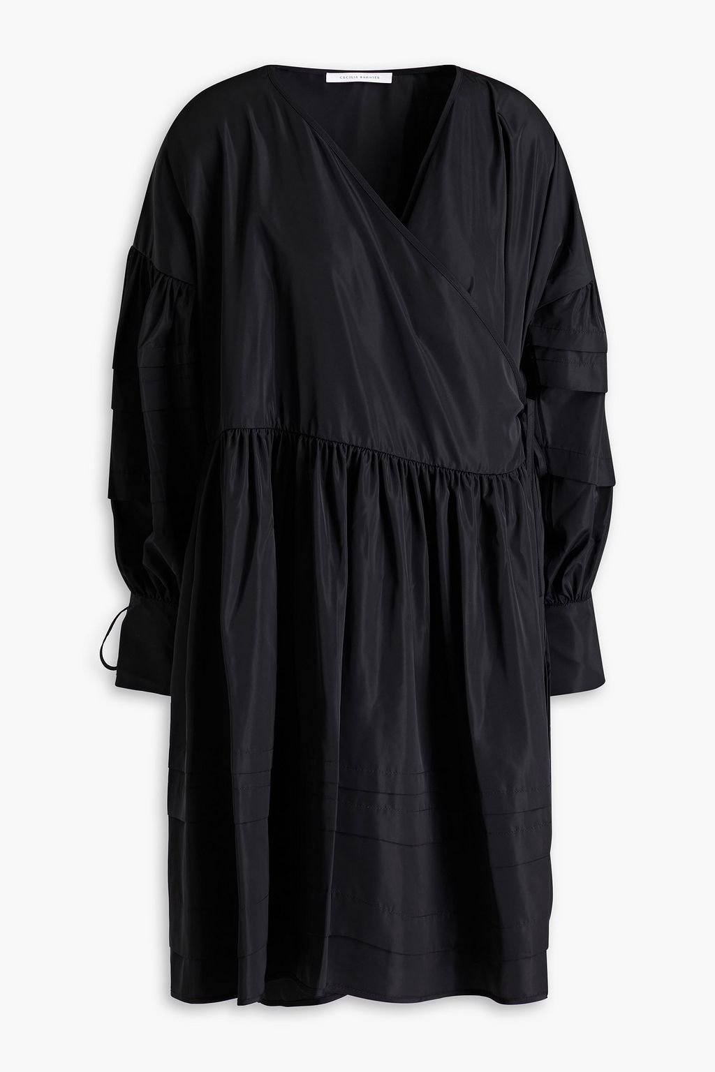 Amelie taffeta wrap dress with ruching CECILIE BAHNSEN, black