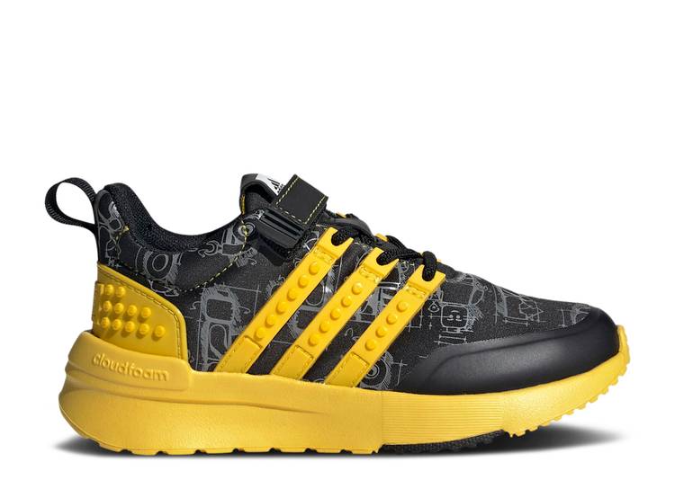 Adidas LEGO X RACER TR LITTLE KID 'BLACK EQUIPMENT YELLOW' sneakers, black