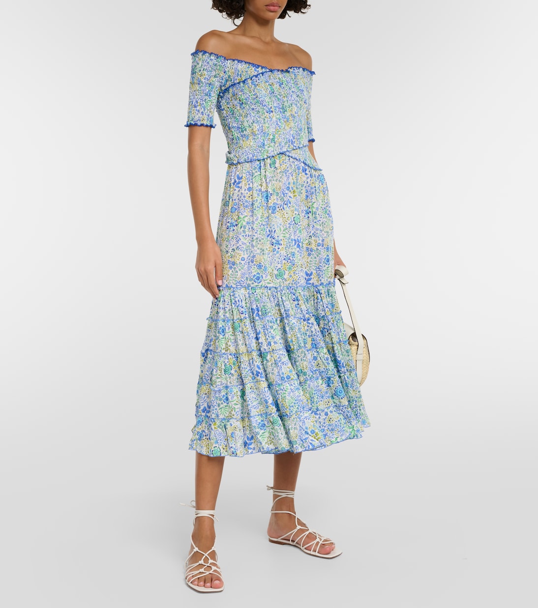 Poupette St Barth soledad floral midi dress, multicolor