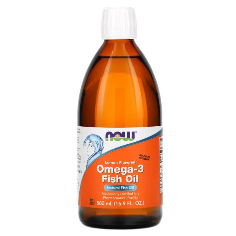 Now Foods Omega-3 Fish Oil, Lemon Flavor, 500 ml