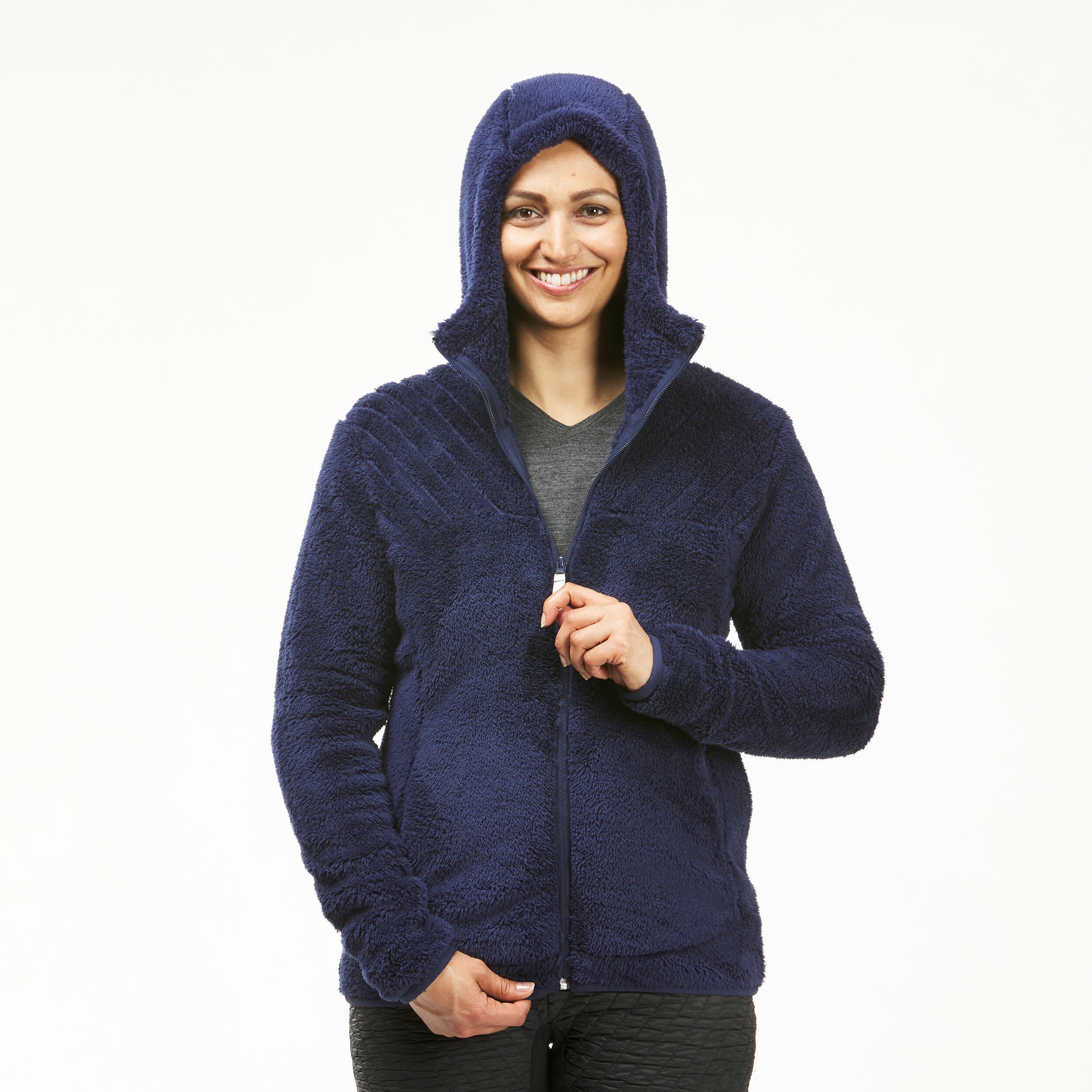 Women's fleece hiking sweatshirt Quechua SH500 Ultra-Warm, blue