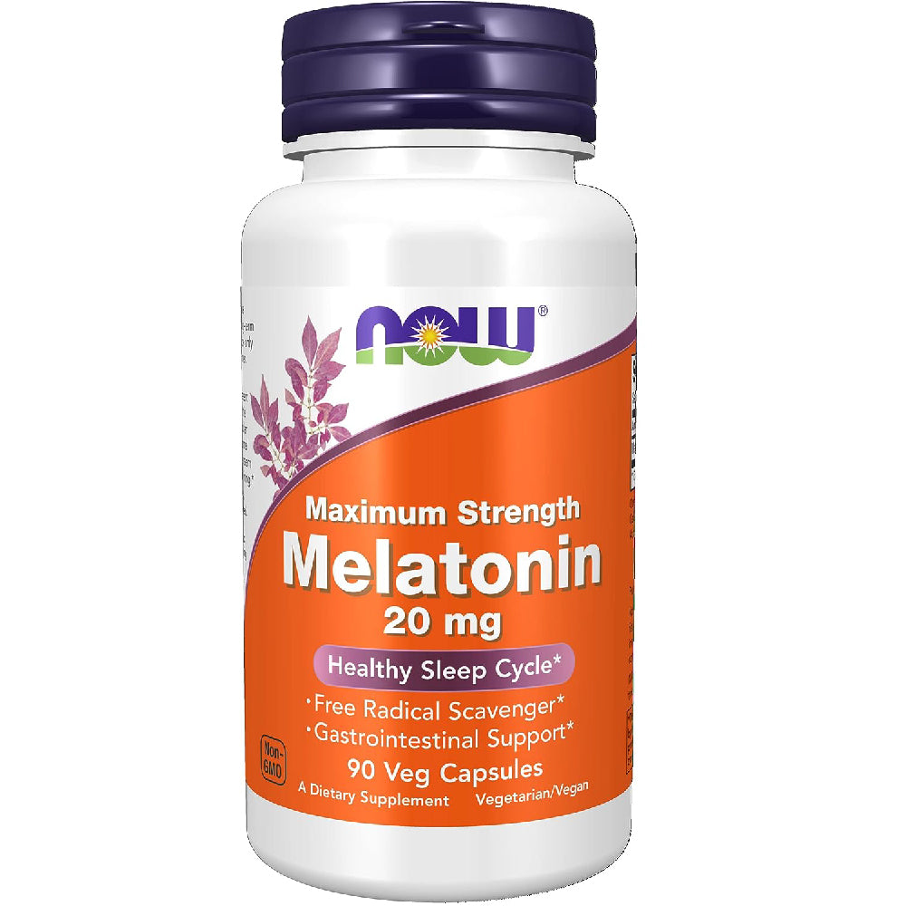 Melatonin NOW Supplements 20 mg, 90 capsules