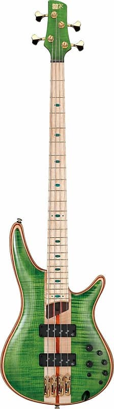 Ibanez SR4FMDX SR Premium 4 String Bass Guitar Emerald Green Low Luster in Bag