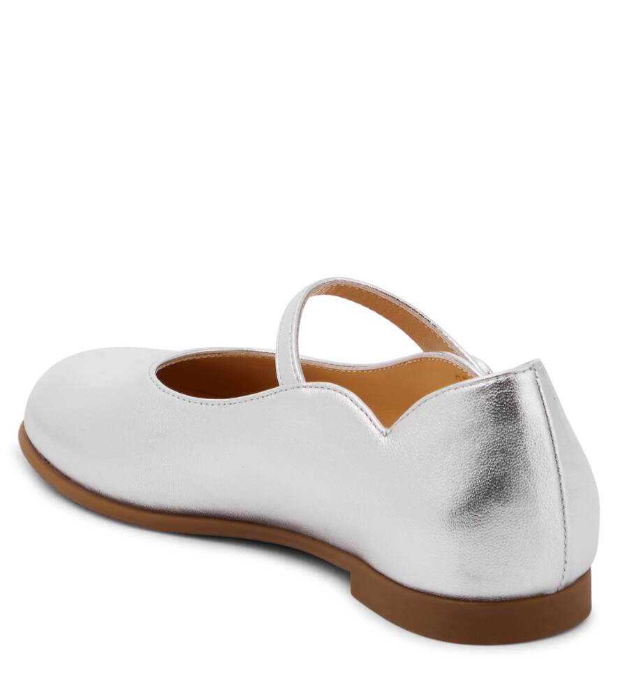 Melodie Chick Christian Louboutin Leather Ballet Shoes, Silver