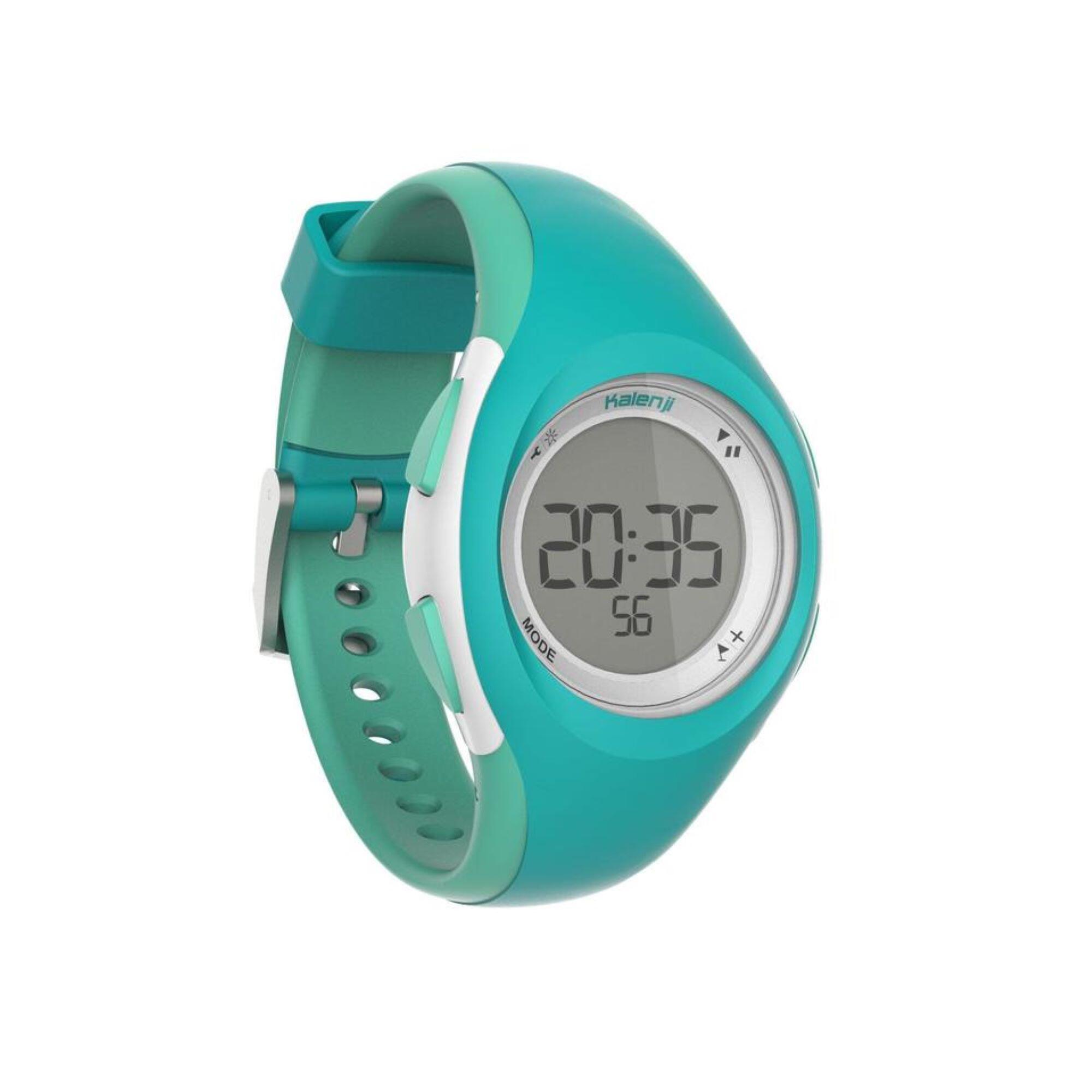 Sports watch W200 S pastel green KALENJI, moss green/turquoise green