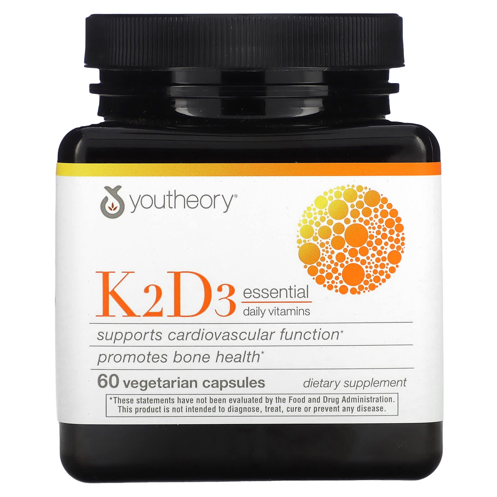 Youtheory K2D3 Essential Daily Vitamins, 60 Vegetarian Capsules