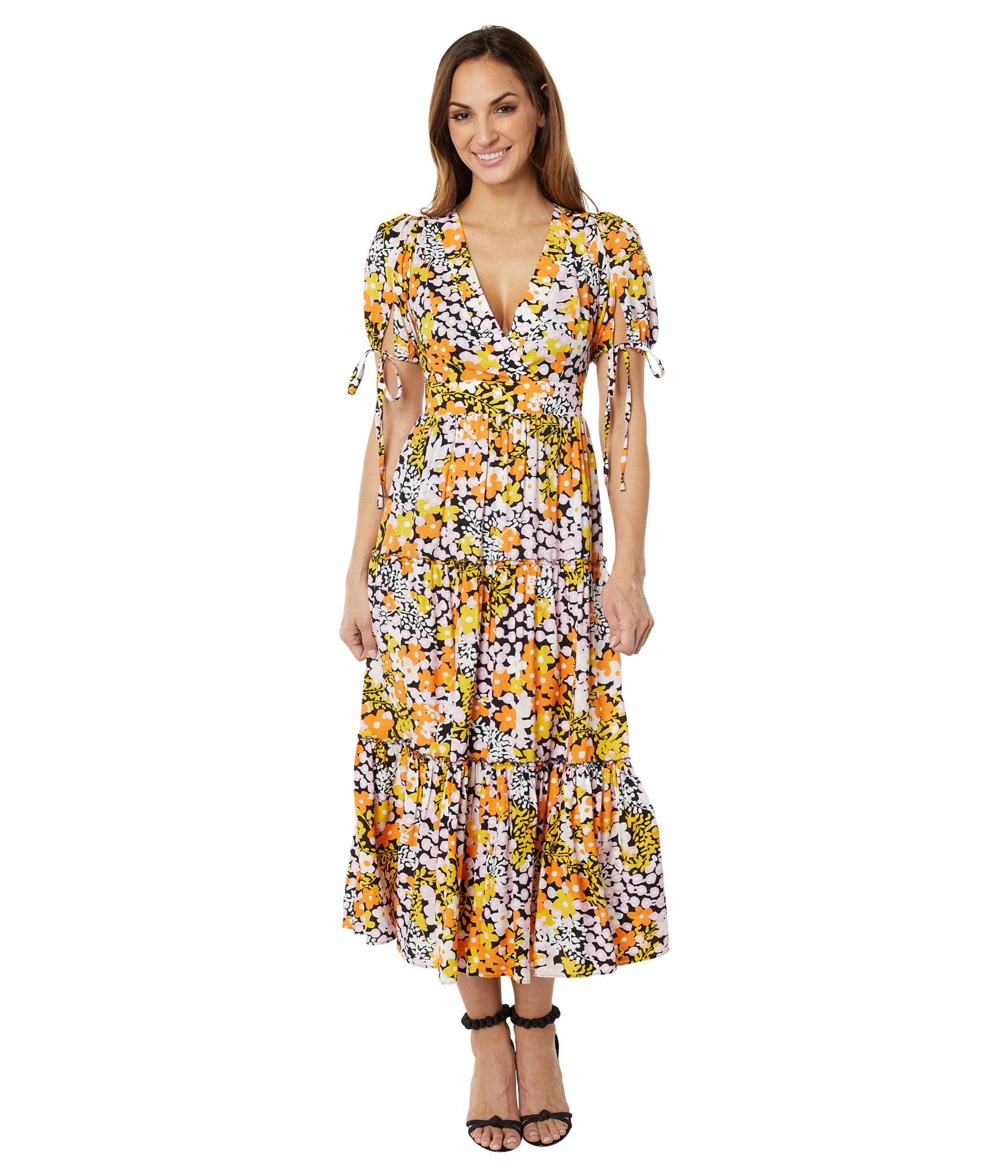 Ted Baker Dress, Safiree Printed Tie-Back Tiered Midi Dress