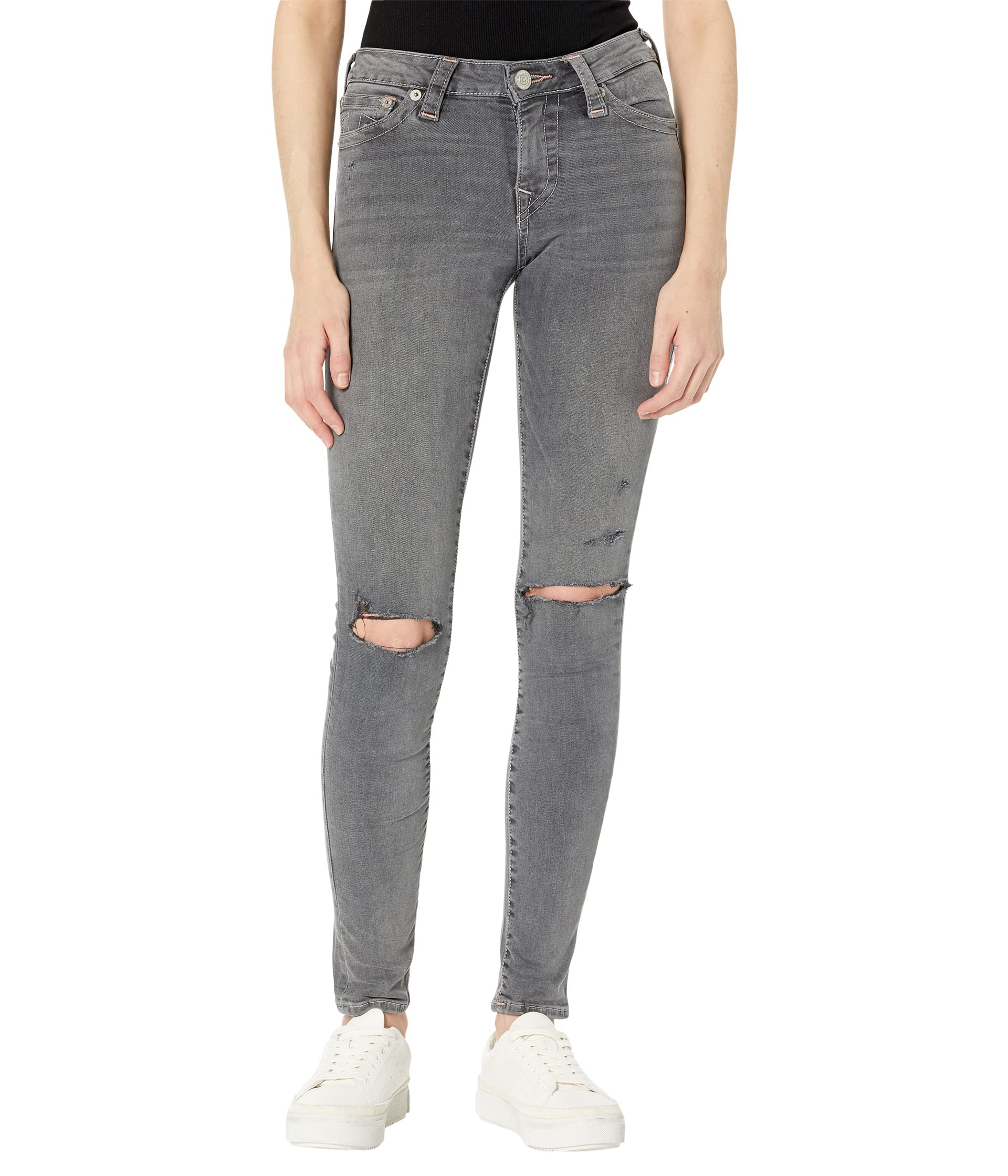 بنطلون جينز True Religion، Stella Mid-Rise Skinny باللون Harmonic Destroy