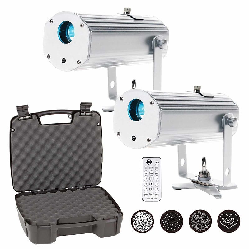 2 Color Rechargeable Projectors GOBO American DJ Pin  Point GOBO + Cases + Remote Control 2 American DJ Pin  Point GOBO Color Rechargeable GOBO Projectors + Cases + Remote