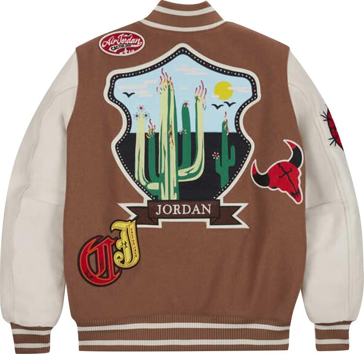 Air Jordan x Travis Scott Varsity Jacket 'Antique Brown', brown