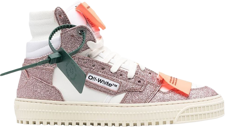 حذاء رياضي Off-White Wmns Off-Court 3.0 High Pink Glitter، وردي