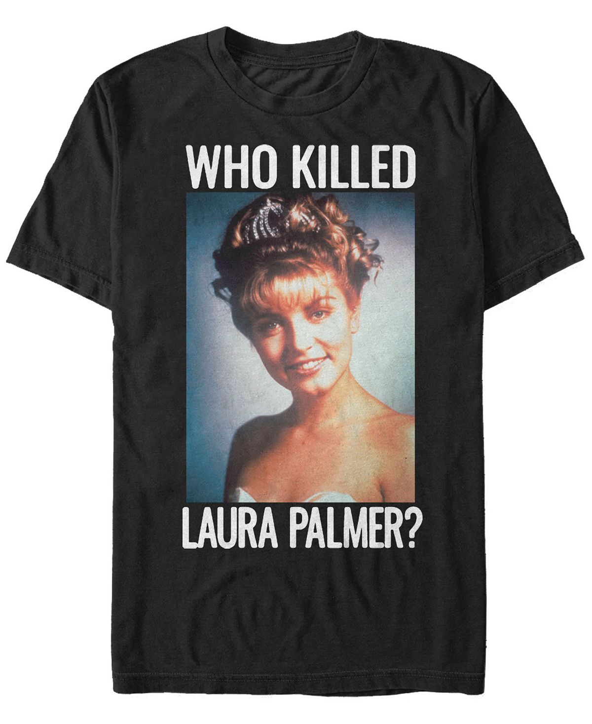 تي شيرت رجالي بأكمام قصيرة من Twin Peaks Who Killed Laura Palmer Fifth Sun، أسود