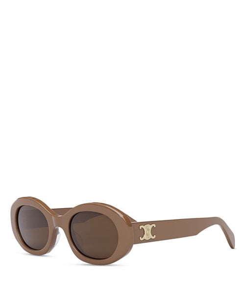 Triomphe Oval Sunglasses, 52mm CELINE, Brown