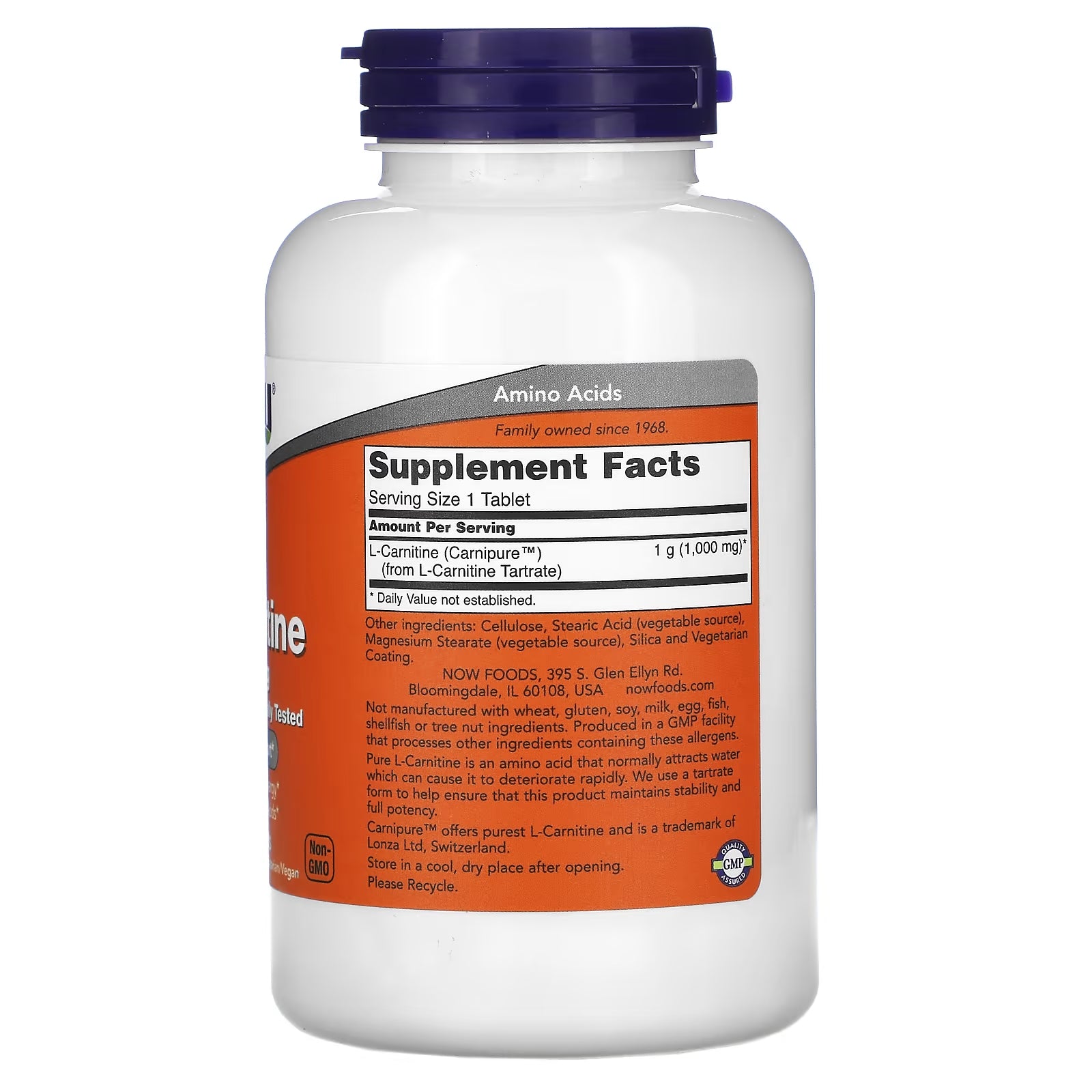 NOW Foods L-Carnitine، 100 قرص