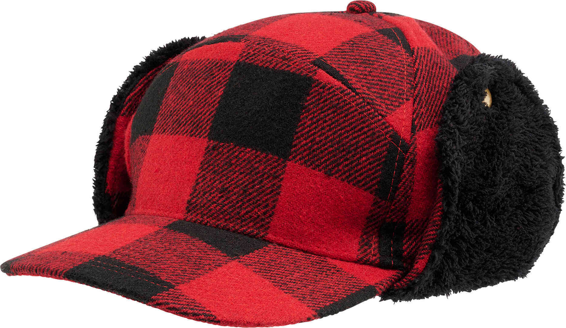 Brandit Lumberjack winter hat with visor, red/black