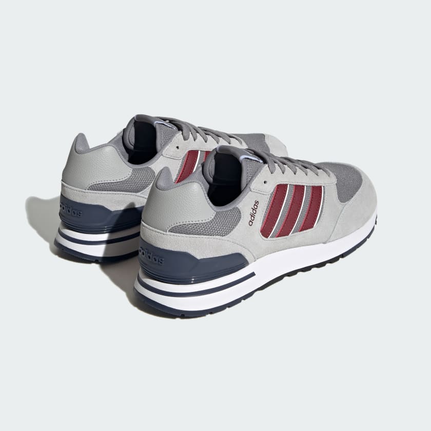 Adidas Run 80s sneakers, grey/burgundy/white