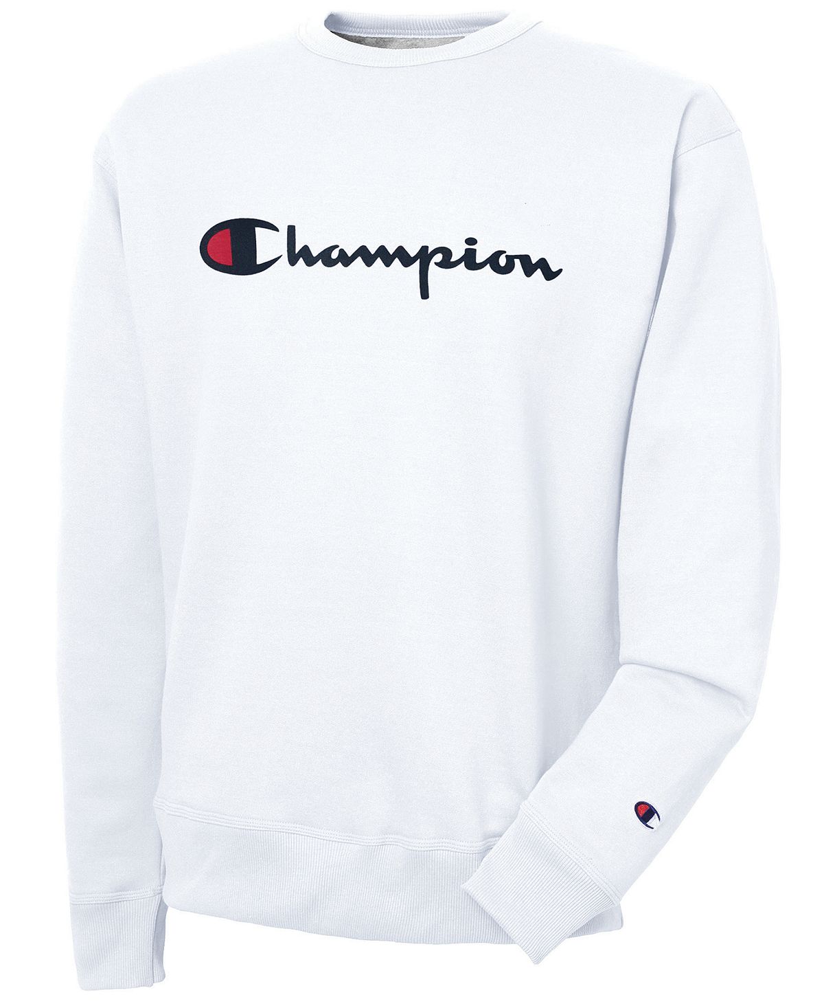 Men's Powerblend Fleece Hoodie with Champion Logo, White