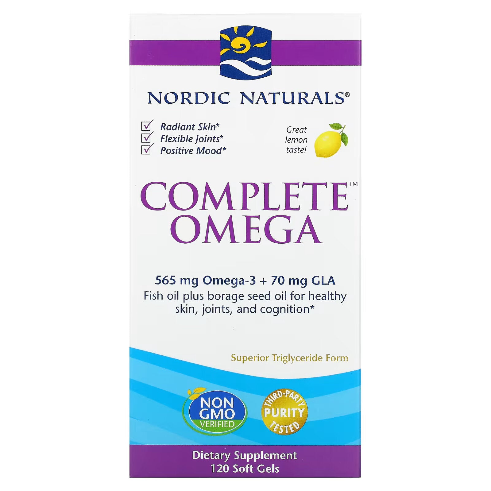 Nordic Naturals, Complete Omega, Lemon, 282.5 mg, 120 Capsules