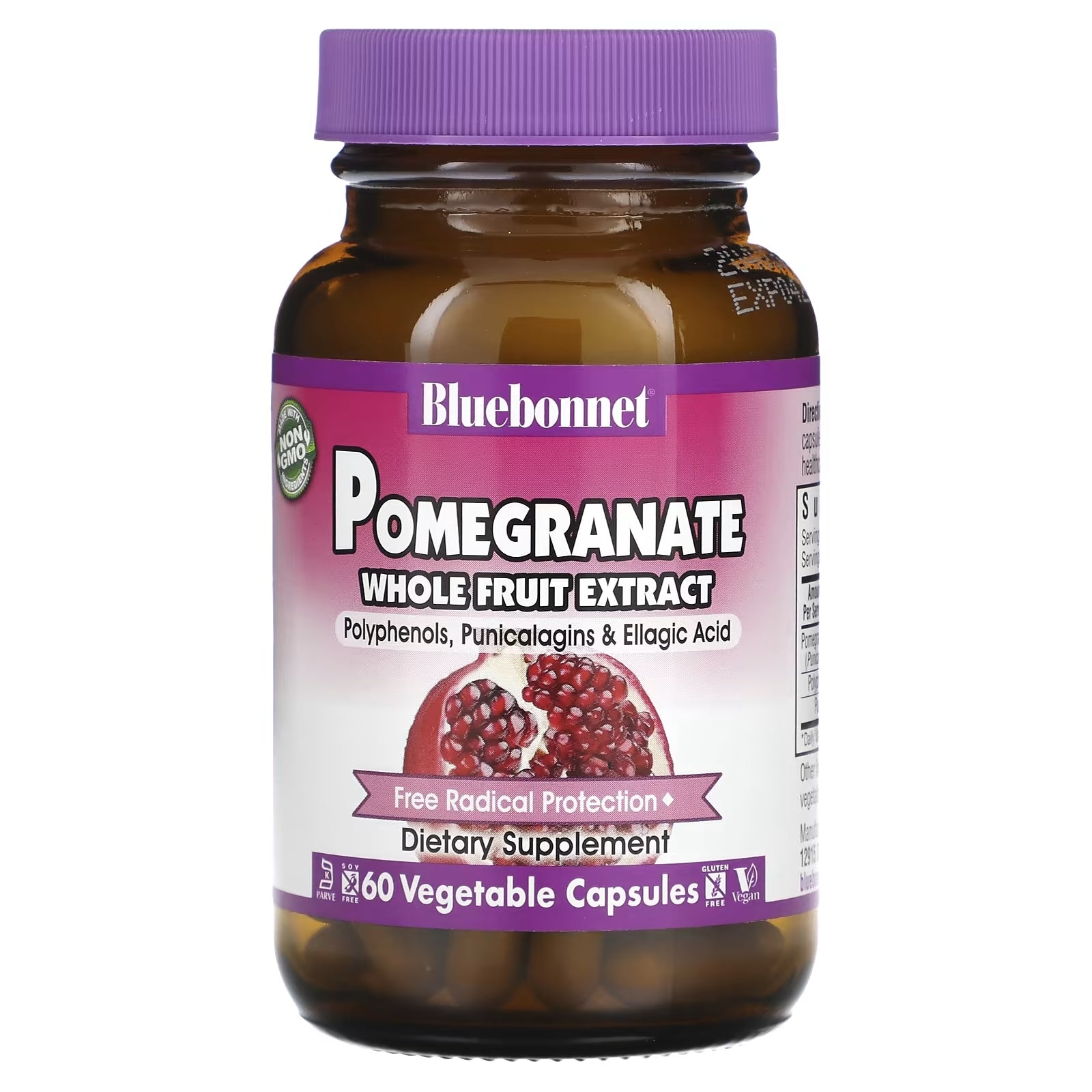 Bluebonnet Nutrition Super Fruit Pomegranate Fruit Extract, 60 Veggie Capsules