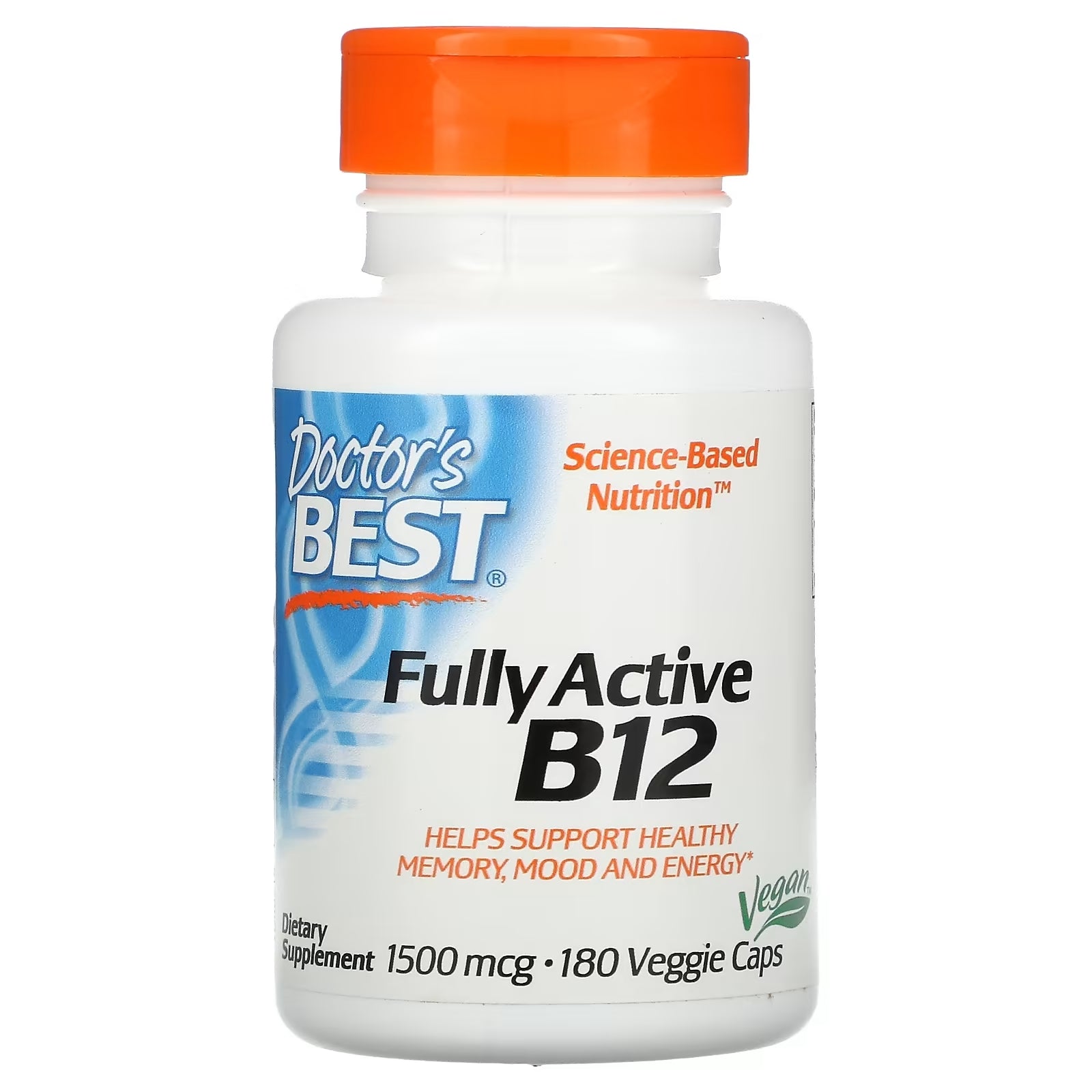 Doctor's Best Active Vitamin B12, 180 Vegetarian Capsules