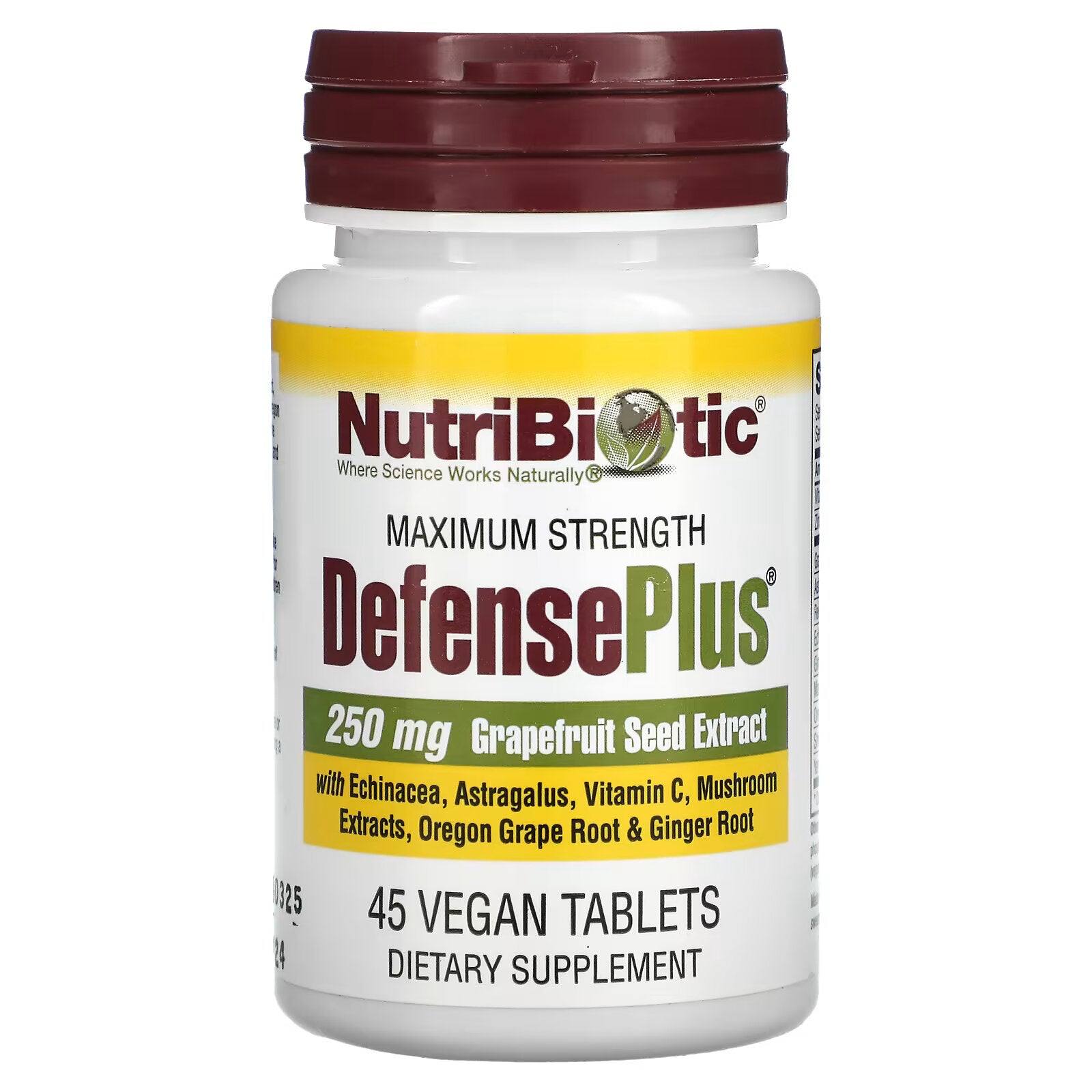 NutriBiotic, DefensePlus, Maximum Strength, 45 Vegan Tablets