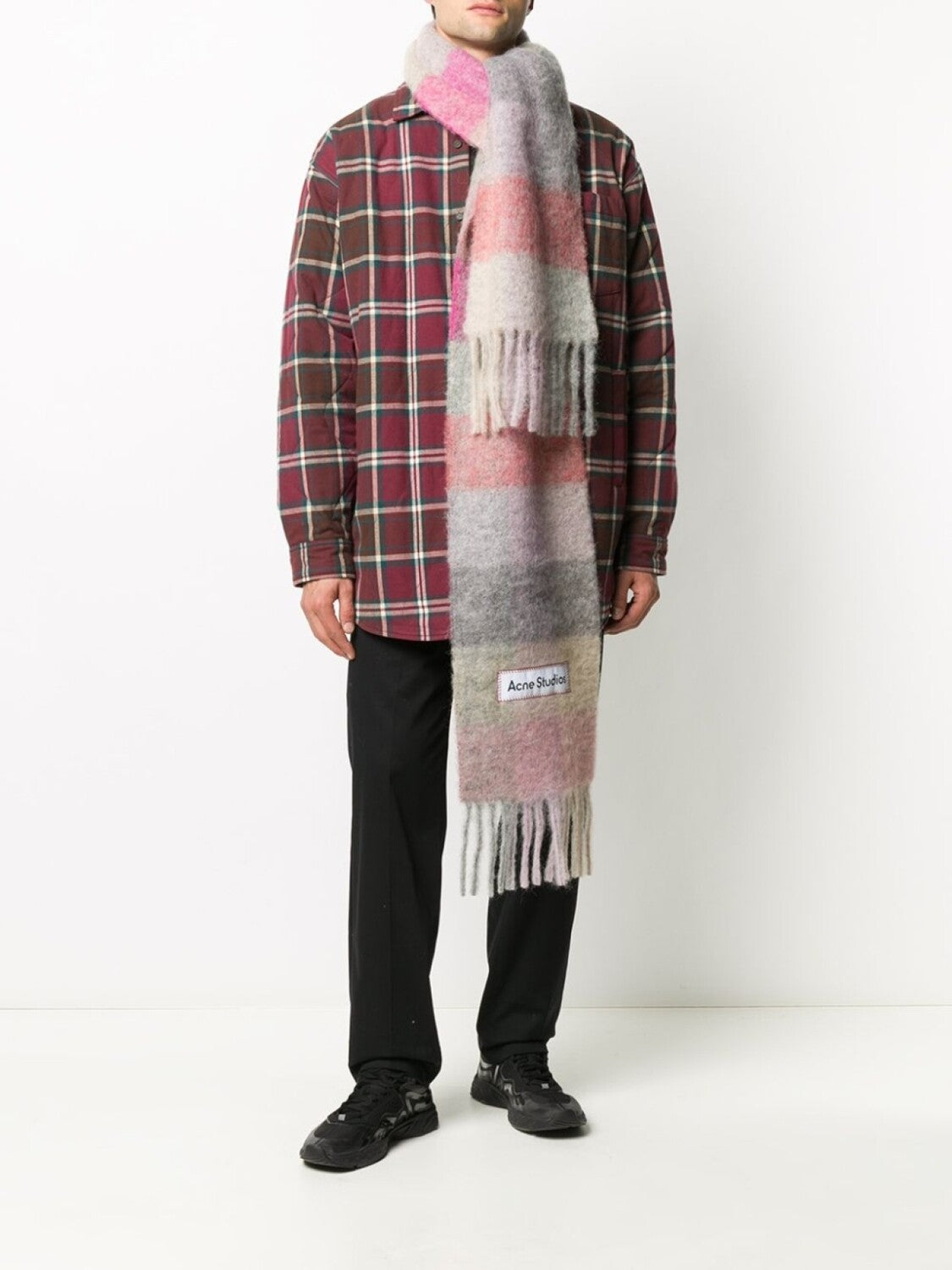 Acne Studios Plaid Scarf, Beige