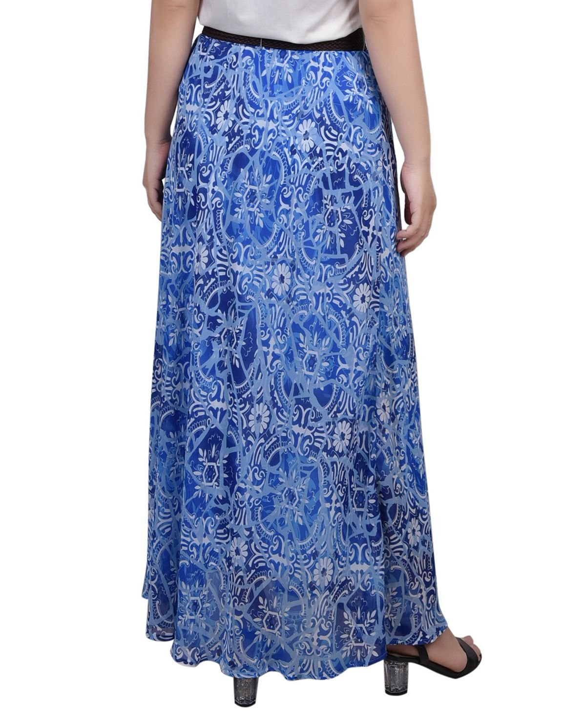 NY Collection Plus Size Chiffon Maxi Skirt, Multi